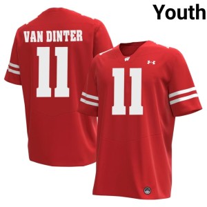 Carson Van Dinter Youth Red Wisconsin Badgers University #11 Jersey 597687-511