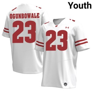 Dare Ogunbowale Youth Replica Wisconsin Badgers #23 White Jerseys 385703-598