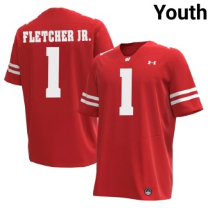 Eric Fletcher Jr. Youth Red Badgers Embroidery #1 Jersey 385763-174