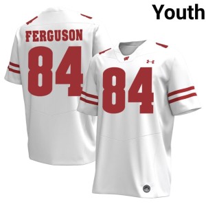 Jake Ferguson White Wisconsin Youth Stitched #84 Jerseys 373817-874