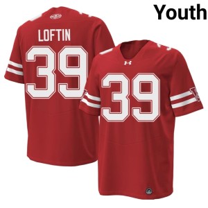 Jayden Loftin High School Youth Red University of Wisconsin #39 1980 Throwback Jerseys 361518-764