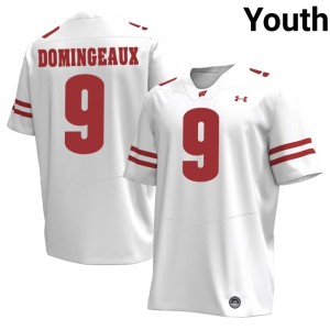 Jaylon Domingeaux University of Wisconsin Youth #9 Replica White Jerseys 299832-502