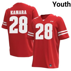 Jon Jon Kamara #28 Wisconsin Badgers Player Youth Red Jerseys 323329-443