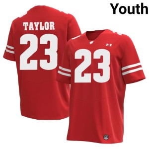 Jonathan Taylor #23 Wisconsin Youth Red NCAA Jerseys 932767-222