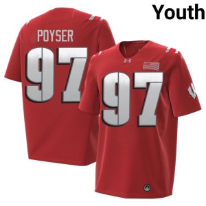 Junior Poyser NCAA 2026 Youth #97 UW Red Jersey 760708-216