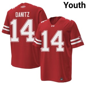 Liam Danitz Youth Game Red UW Badgers 1980 Throwback #14 Jersey 989785-282