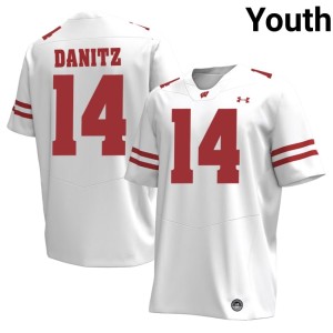 Liam Danitz #14 University of Wisconsin White Youth Official Jersey 279923-475