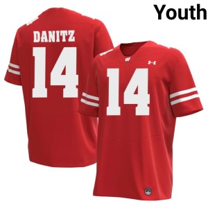 Liam Danitz #14 Red Youth University Wisconsin Badgers Jersey 184903-640