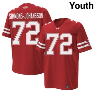 Lucas Simmons-Johansson Limited 1980 Throwback #72 Red Youth Wisconsin Badgers Jersey 180521-981