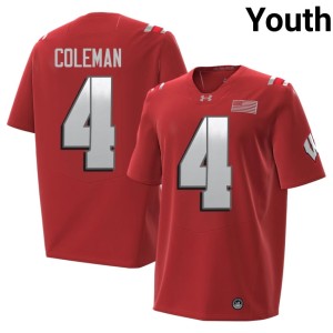 Malachi Coleman Replica Red #4 2026 Wisconsin Youth Jerseys 152113-563