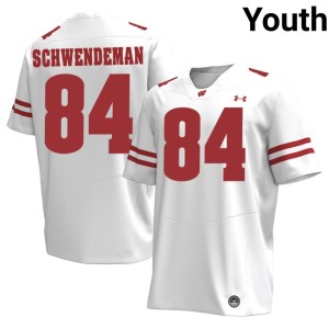 Ryan Schwendeman Youth Replica White UW Badgers #84 Jerseys 677157-894