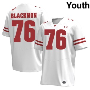 Stylz Blackmon University of Wisconsin Stitched #76 Youth White Jersey 867980-270