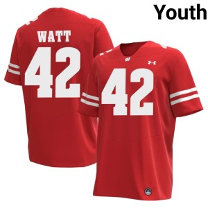 T.J. Watt Wisconsin Badgers #42 Replica Red Youth Jerseys 961760-355