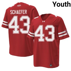Taylor Schaefer Badgers 1980 Throwback Official Red #43 Youth Jersey 234096-442