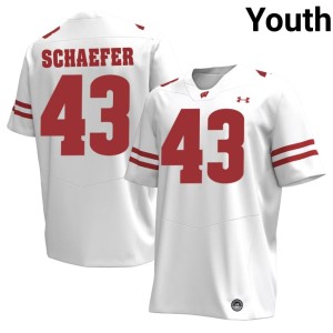 Taylor Schaefer Youth NCAA #43 Wisconsin Badgers White Jersey 113254-605