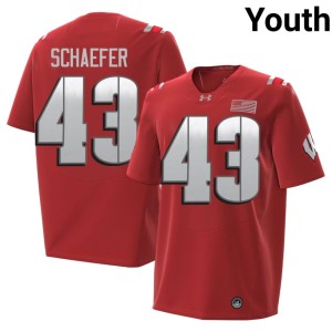 Taylor Schaefer Youth #43 Red 2026 Wisconsin Badgers 2026 Jersey 892048-473