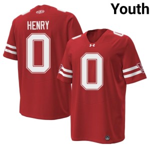 Tyrell Henry 1980 Throwback Embroidery Youth #0 Red Wisconsin Badgers Jerseys 616532-231