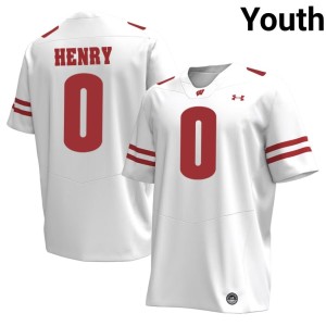 Tyrell Henry #0 UW Badgers Stitched White Youth Jerseys 444361-248