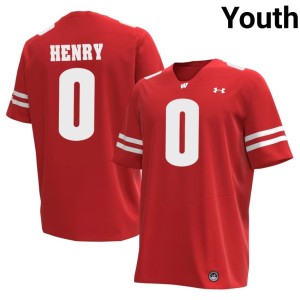 Tyrell Henry Red University of Wisconsin Youth #0 Player Jerseys 720726-638