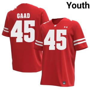 Yahya Gaad University of Wisconsin #45 High School Youth Red Jerseys 568644-429
