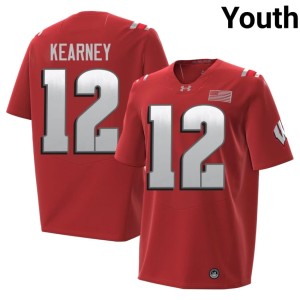 Zion Kearney Youth Red #12 Embroidery Wisconsin Badgers 2026 Jerseys 859569-106