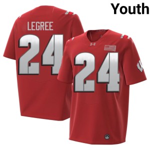 Zion Legree Red 2026 Youth #24 Official Wisconsin Badgers Jersey 322126-504